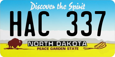 ND license plate HAC337