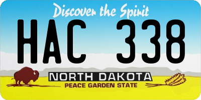 ND license plate HAC338