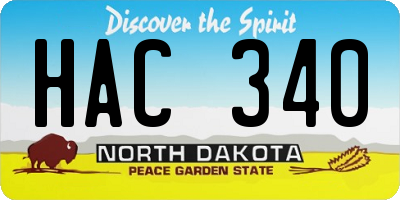 ND license plate HAC340