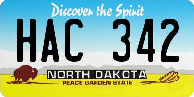 ND license plate HAC342