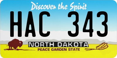 ND license plate HAC343