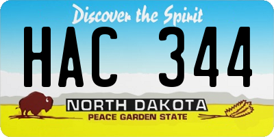 ND license plate HAC344