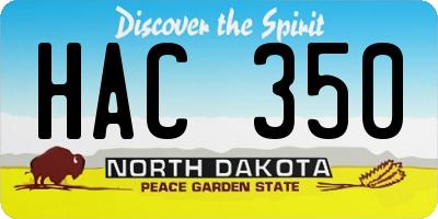 ND license plate HAC350