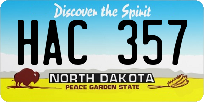 ND license plate HAC357