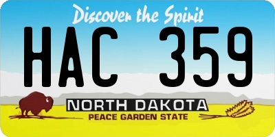 ND license plate HAC359