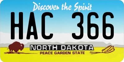 ND license plate HAC366