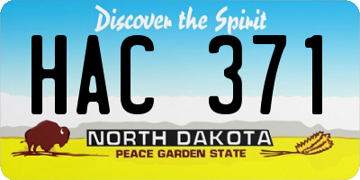 ND license plate HAC371