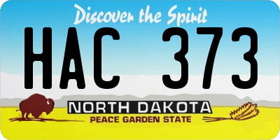 ND license plate HAC373