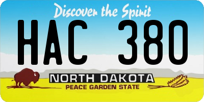 ND license plate HAC380