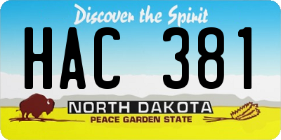 ND license plate HAC381