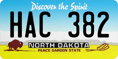 ND license plate HAC382