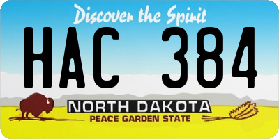 ND license plate HAC384