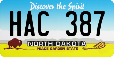 ND license plate HAC387