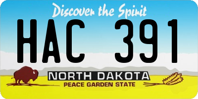 ND license plate HAC391