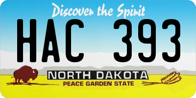 ND license plate HAC393