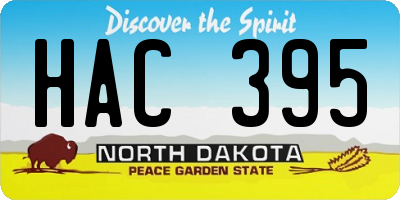 ND license plate HAC395