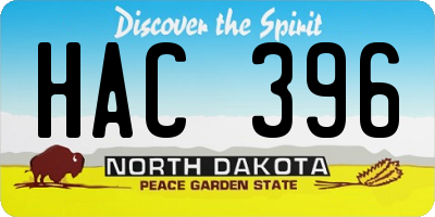 ND license plate HAC396