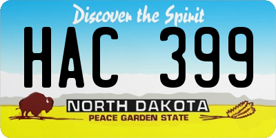 ND license plate HAC399