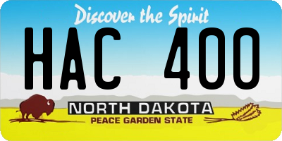 ND license plate HAC400