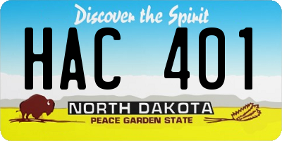 ND license plate HAC401