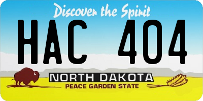 ND license plate HAC404