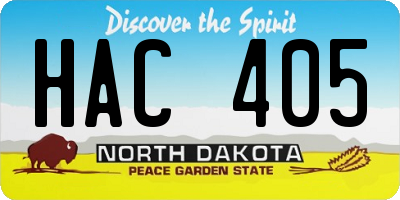 ND license plate HAC405