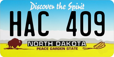 ND license plate HAC409