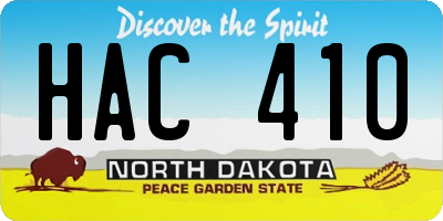 ND license plate HAC410