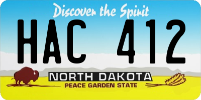 ND license plate HAC412