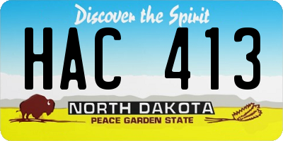 ND license plate HAC413