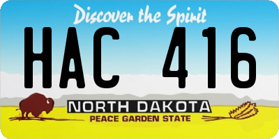 ND license plate HAC416