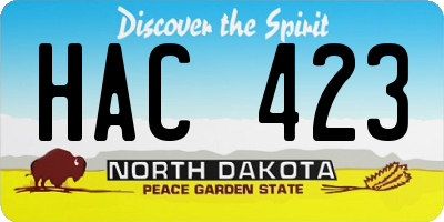 ND license plate HAC423