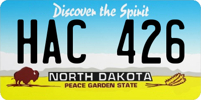 ND license plate HAC426