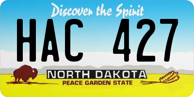 ND license plate HAC427