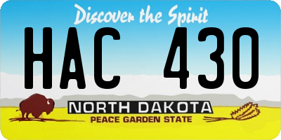 ND license plate HAC430