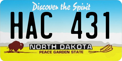 ND license plate HAC431