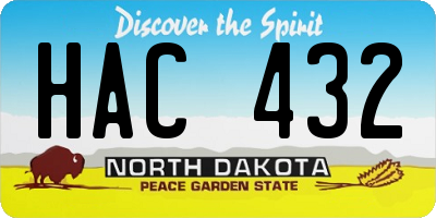 ND license plate HAC432