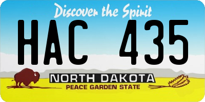 ND license plate HAC435