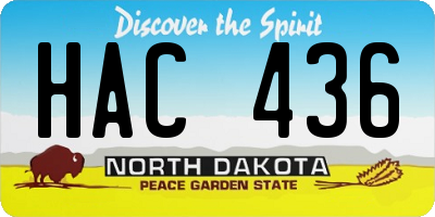 ND license plate HAC436