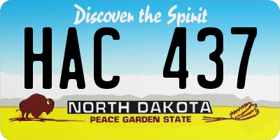 ND license plate HAC437