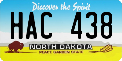 ND license plate HAC438