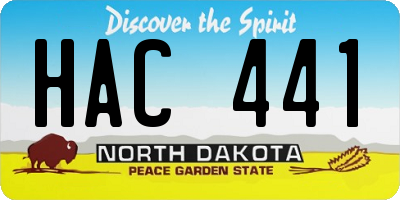 ND license plate HAC441