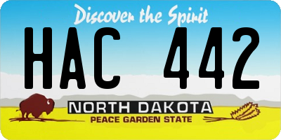 ND license plate HAC442