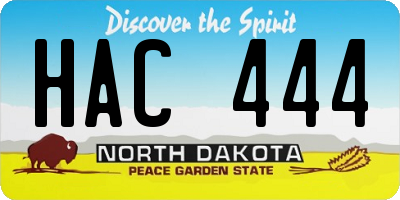 ND license plate HAC444