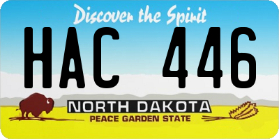 ND license plate HAC446