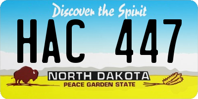 ND license plate HAC447