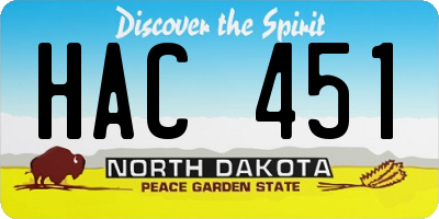 ND license plate HAC451