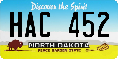 ND license plate HAC452