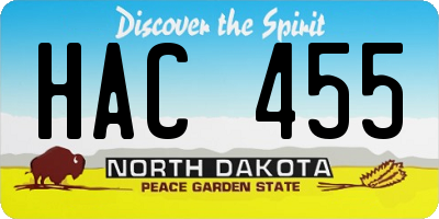 ND license plate HAC455