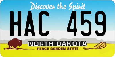 ND license plate HAC459